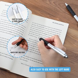 HZDIYAKE Bulk Pen 50pcs 0.5mm Fine Tip Gel Pen, Fast Drying No Ink Leakage, Retractable Ballpoint Pen, Smooth Writing Pen for Office, School, Nursing, Diary (Silver)