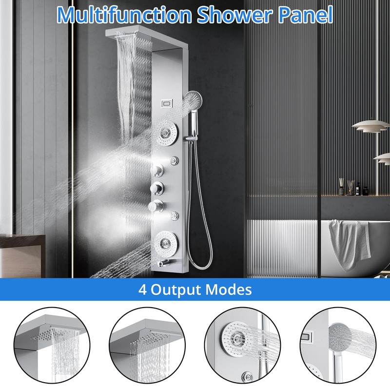 Towallmark Shower Panel Tower System, LED Rainfall Shower Panel Tower