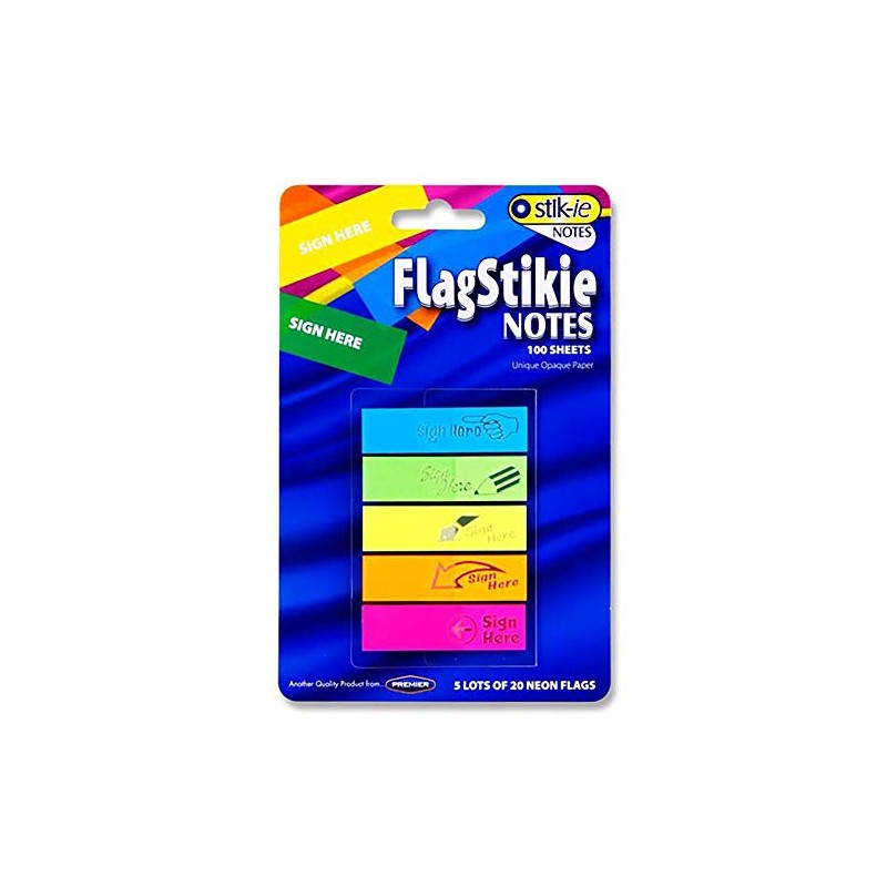 Premier Stationery W2117512 "Sign Here" Stik-ie Notes Flag Page Markers