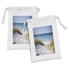 Lunarable Beach Fabric Pouch Set of 2, Path to Beach