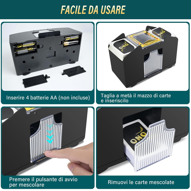 Vonsera Mischia Carte Automatico per 1-4 Mazzi, Distributore Carte da