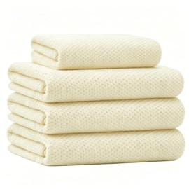 SULYOOP Toallas de Baño de Microfibra, 4 Piezas | 3 Toallas de Baño Grandes para Cuerpo (70x140cm) + 1 Toalla para Gym/Rostro | Ultra Absorbentes, Sec
