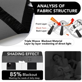 Deconovo Blackout Curtains 63 Inch Length 2 Panels, Thermal Rod Pocket Room Darkening Curtains for Bedroom, Living Room Curtains Drapes for Kids Room - W42 x L63 Inch, Light Grey