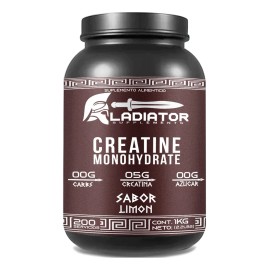 Creatina Gladiator Monohidratada 1kg 200 Servicios Sabores Limón