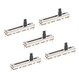 sourcing map 5pcs Fader Variable Resistors Mixer 45mm Straight Slide Potentiometer B10K Ohm Linear Potentiometers for Dimming Tuning