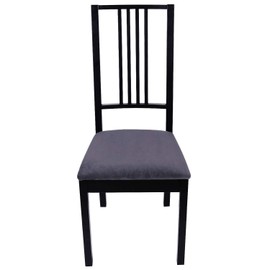 Homaxy Velvet Dining Chair Seat Covers Set of 6, Stretch Dining Chair Slipcovers with Ties, Removable Washable Dining Chair Seat Protector Cover, Dark Grey