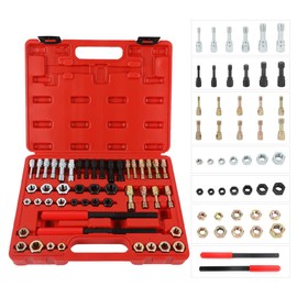 Thread Chaser Set 48PCS Thread Repair Tool Kit UNC/UNF/Metric Thread Chaser Rethreading Kit Anti-rust Thread Restorer Kit with 24 Dies, 22 Taps and 2 Thread Files with Detachable Cap, Tap And Die Set