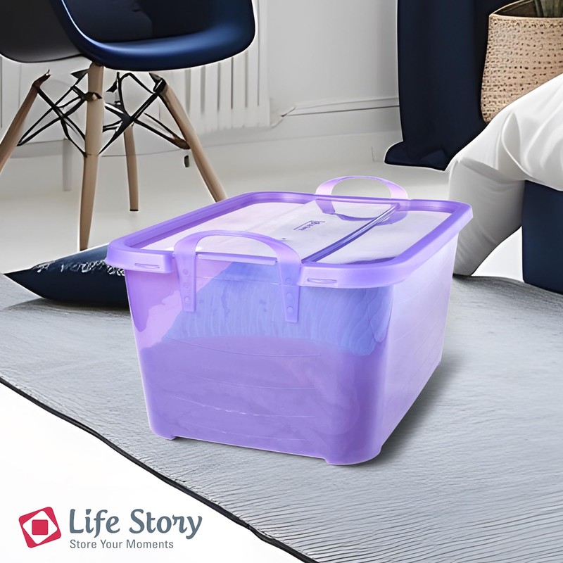 Life Story 6-Pack Stackable Plastic Storage Bins w/Handles & Snapping