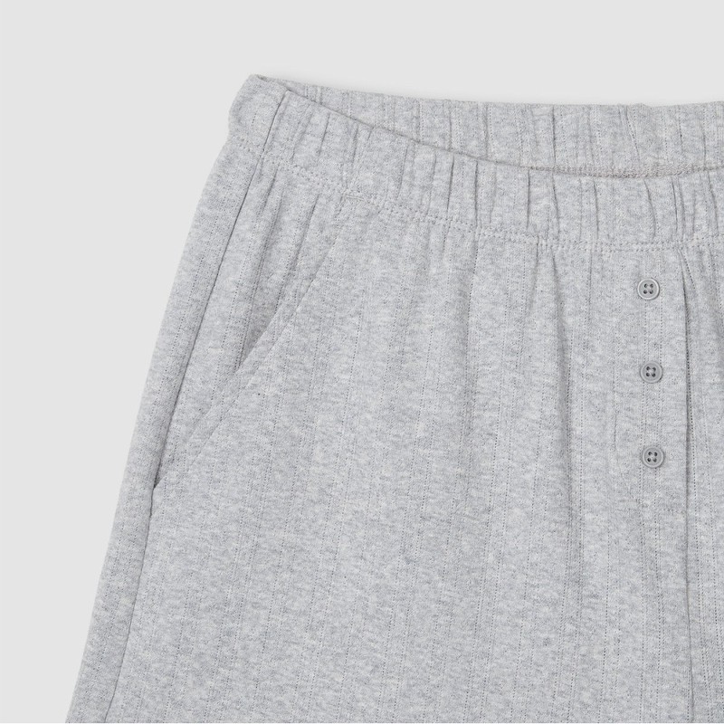JAJU [JAJU] Women's Pointelle Short 3-Minute Lounge Pants_Melange Grey