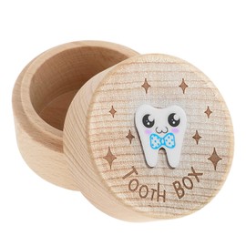 Tooth Fairy Box, 3D Carved Wooden Box Souvenir Tooth Box, Tooth Boxes for Lost Teeth For Kids, Boys and Girls Storage Box Gift(Tooth box)