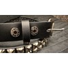 Two Row Pyramid Stud Belt Made In USA Genuine Leather