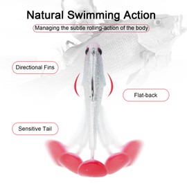 6 Pcs Fishing Lures for Pike Trout, Soft Plastic Baits Lures Swimbaits with Hooks and T Tail, Fishing Tackle Perch Bass Fishing Jigs Artificial Bait for Saltwater Freshwater Trout Catfish Pike Perch