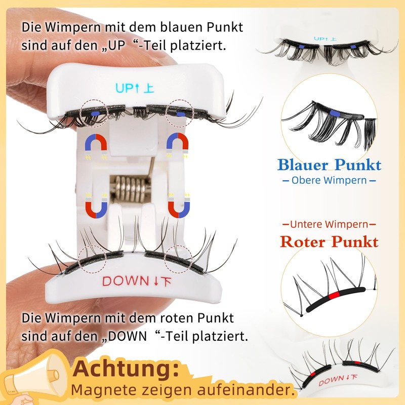 QUEWEL Magnetic Eyelashes, 1 Pair Soft Magnetic Eyelashes, Reusable Magnetic