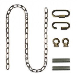 Royal Designs, Inc. LC-2002-AB-6-1 Heavy Duty Lighting Fixture Chain, Extendable up to 6ft, 60-Pound Weight Capacity, Antique Brass