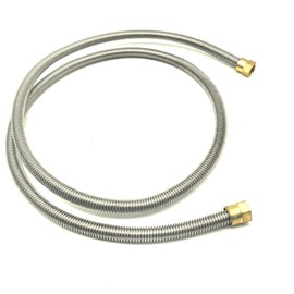 GRILLJOB 60 Inch Stainless Steel Bellow Propane Fireplace Extension Connection with 3/8" Female Flare Nuts, More Durable than Black Rubber Hose