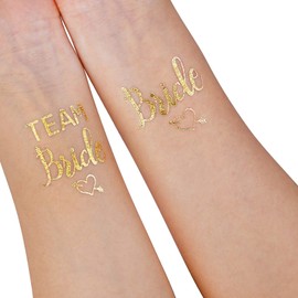 Konsait Hen Party Tattoos, 14 Team Bride Temporary Tattoos and 2 Bridal Tattoos Hen Party Accessories for Hen Night Couple Decorations Supplies