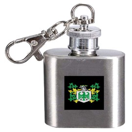 Whaling Family Crest Surname Coat of Arms 1oz Hip Flask Kerying Engraved