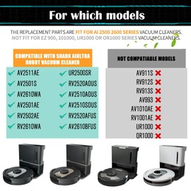 AV2501AE Filter Replacement for Shark AV2501AE, RV2502AE, AV2501S, AV2511AE, RV2610WA/RV2610WD/AV2810AE Smart AI Robot Vacuum Cleaner, Filters for Pet Hair/Dust, 4 x filters,2 x Pre-Motor Filter