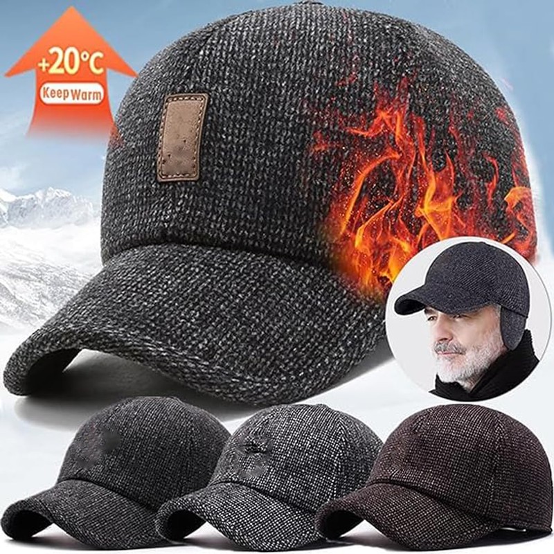 LUCKKY Winter Baseball Cap with Ear Muffs, Winter Baseball Cap