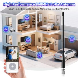 Pixelure 10dBi Gain/868MHz LoRa Antenna for ESP32/LoRa 32 V3/LoRa32u4 II, SMA Plug 195mm + (U.FL IPX) to SMA Female Cable for Meshtastic LoRa Long Range Soft Whip Antenna (Pack of 5)