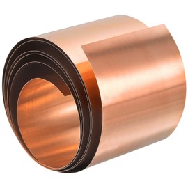 TA-VIGOR 1Pcs Copper Sheet Roll, 1000mm x 50mm x 0.3mm Pure Copper Strip Metal Foil Sheet Plate for Crafts Electrical DIY Projects
