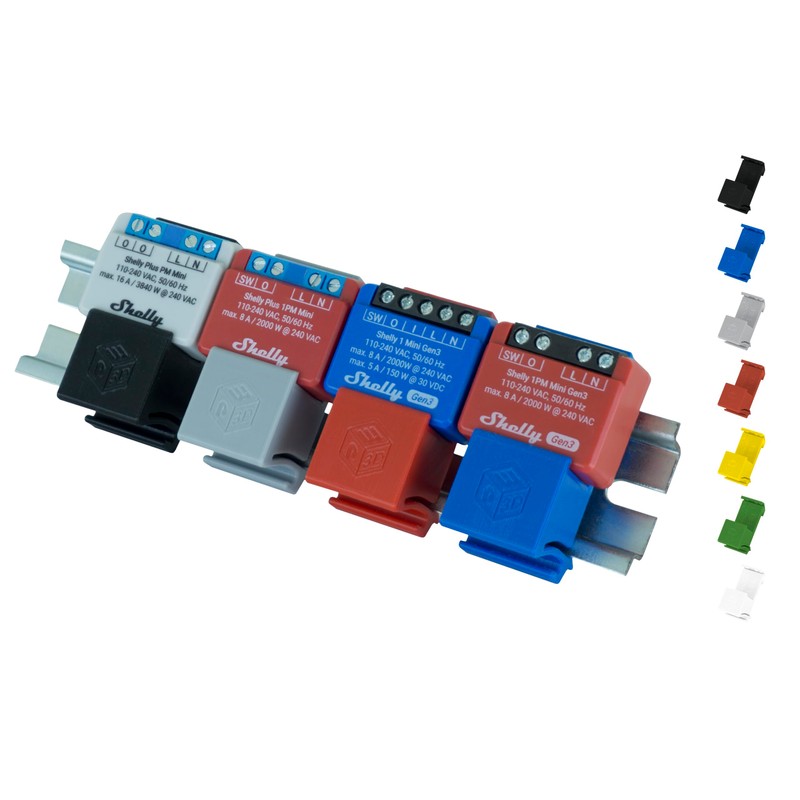 DIN Rail Mount / Adaptor "Flat" for Shelly-Mini DIN Rail