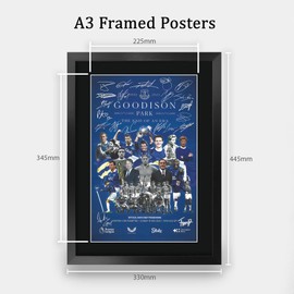 HWC Trading Everton Last Goodison Park Game Printed Memorabilia Signed Autograph Poster for Football Fans and Supporters - A3 Framed