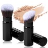 2 Pcs Retractable Kabuki Brush Set, Portable Travel Blush Brush,