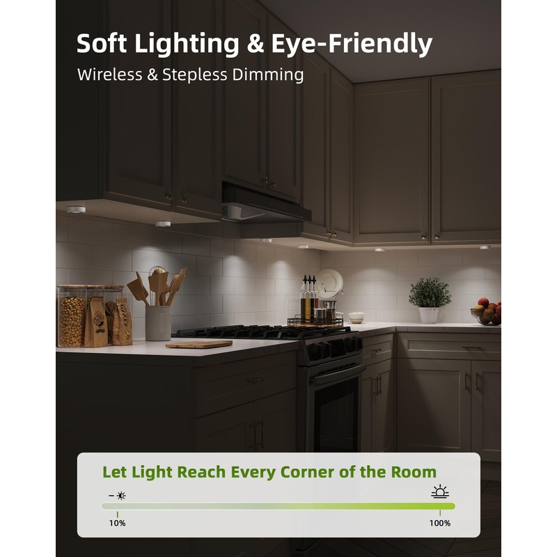 EZVALO LED Puck Lights, Rechargeable Sitck On Tap Lights, Wireless