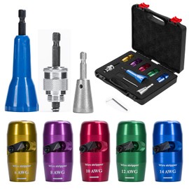 Wire Stripper Twister Tool for Drill, 2025 Upgraded Wire Stripping Tool & Wire Twisting Connector for Cutters 6-14 AWG, 8 In 1 Professional Electrician Wire Nut Twister Stripping and Twisting Tool