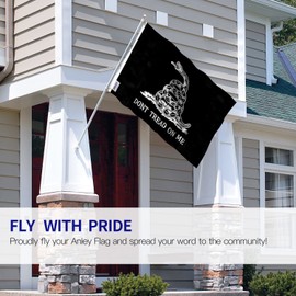 Anley Fly Breeze 3x5 Foot Black Dont Tread On Me Flag - Vivid Color and Fade Proof - Canvas Header and Double Stitched - Flags Polyester with Brass Grommets 3 X 5 Ft