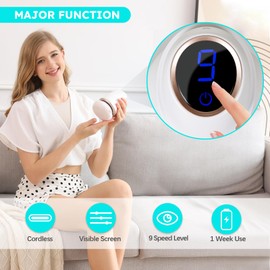 UOTT Body Sculpting Machine, Cellulite Massager Cordless with LCD Display, 9 Levels Adjustable Body Sculpting Massager with 3 Massage Pads for Belly Waist Butt Arms Legs Stomach Fat