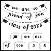 JUESMOS 2025 Graduation Banners Party Decorations Black Glitter We are