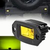 CLOWICSR 2 Pcs 20W 4 LED Work Light Yellow Recessed