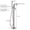 Senlesen Bathroom Single Handle Freestanding Bathtub Faucet Floor Mounted Waterfall