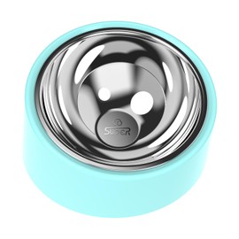 Pet Bowl 15° Tilt Bowl, Dog Bowl Asymmetrical Design, one Side is high and The Other Side is Low for Easy Pouring of Liquids or Food.S M L Three Sizes (Blue, s)