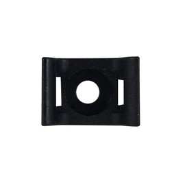 100pk Cable Tie Screw Mount Base 17.8x12.7x8.2mm - UV & Weather Resistant Nylon 66 - Black