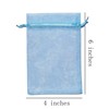 100 Count Organza Drawstring Gift Bags 4x6 inch Baby Blue