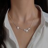 Atentuyi Tiny Crystal Flower Necklace Silver CZ Flower Pendant Necklace