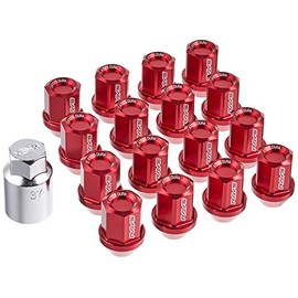 RAYS (レイズ) Duralumin Lock & Nut Set for L32 4H, M12X1.5 Red Anodized 74020001113RD