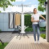 MEILANHUI 4-Legged Foldable Clothes Drying Rack with Wheels, Portable Large