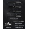 D.Perlla Black Knife Set with Sharpener 7 Pieces Stainless Steel