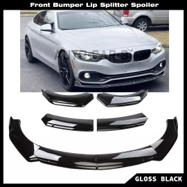 Unbranded For 4 Series 428i 435i Coupe Front Bumper Lip Splitter Spoiler Gloss Black ABS