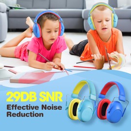 Onhear [2 Packs] SNR 29dB Noise Cancelling Headphones for Kids, Foldable & Adjustable Kids Noise Cancelling Ear Muffs, Kid Ear Protection for Noise Reduction/Autism, Ear Protection Accessories