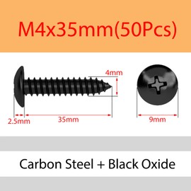 MOOPW Round Head Wood Screws - Carbon Steel Screws Phillips Self Tapping Hardware Nails M3 M4 M5