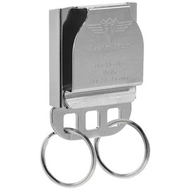 Buckle-Down Keychain, Seatbelt Buckle Keyholder Compass Face Full Color Black White