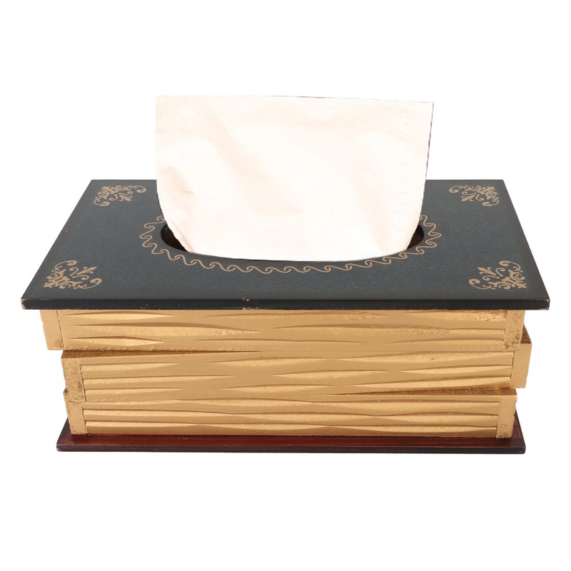 Book Tissue Box Cover Antique Rectangular Dispenser Napkin Holder for