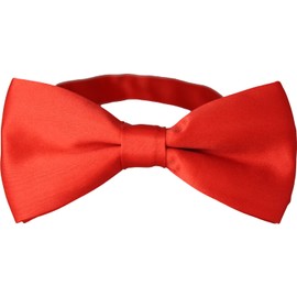 [Best Item] Bowtie, Men's, Kids, One-Touch Necktie, Solid, Easy to Wear, Hook, For Children and Adults, Bows Small 2 Colors 02, orange red_05