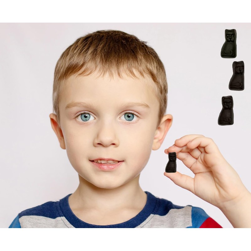 Fruidles Black Licorice Cats, Dutch Licorice Candy Gummies (2.2lb)