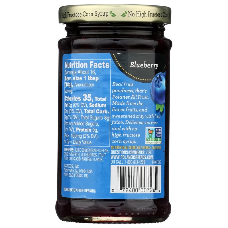 Polaner All Fruit With Fiber Blueberry Spreadable Fruit 10 oz